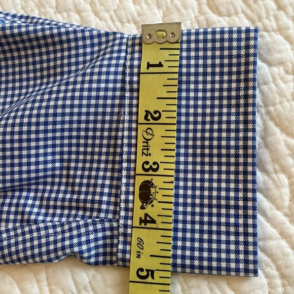 NWT LRL Cotton Dress Shirt Long Sleeve Men's 16.5 34/35 Blue White Check Preppy - Picture 14 of 16